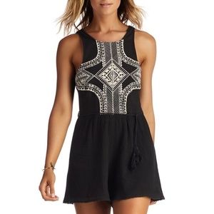 NWT Vitamin A Raquel Romper Aztec Embroidery Black